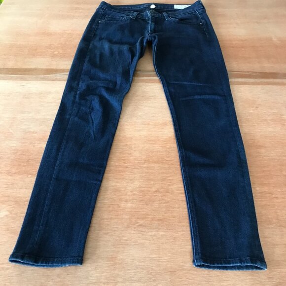 Rag & Bone Capri Skinny Jeans Women 27 Blue Mid Rise Stretch Preppy Dark Wash - Picture 1 of 13